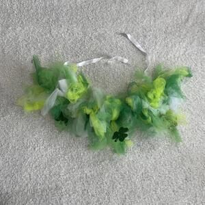 St. Patrick’s Day themed green shamrock tutu ruffled skirt accessory (size OS)